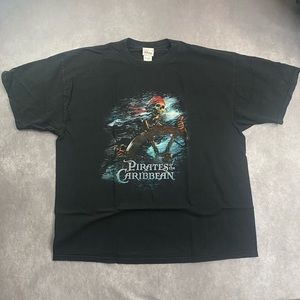 Vintage Disney Store Pirate Of The Caribbean Movie Promo T-Shirt Size 2XL XXL
